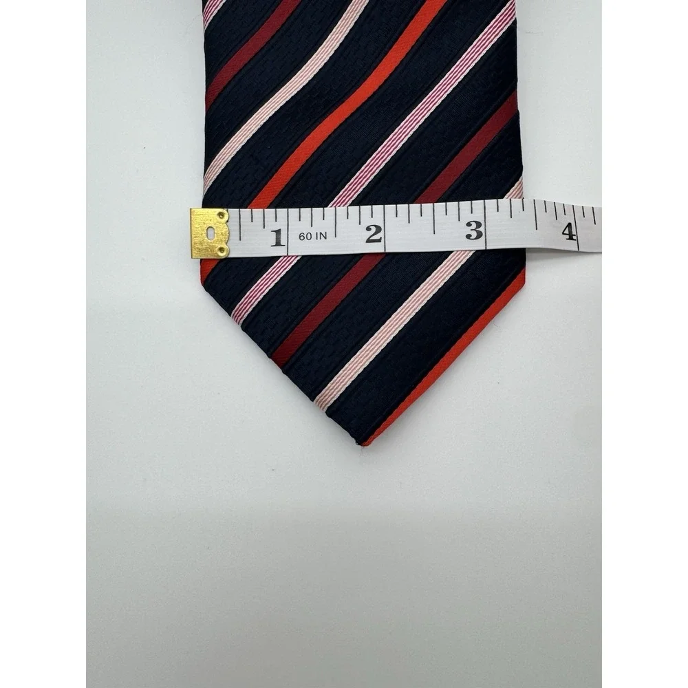 Imani Uomo Tie Black Red White Striped Classic Diagonal Stripe Men's Tie